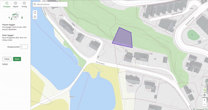 kort animasjon som viser plassering av objekt i bygginnsikt