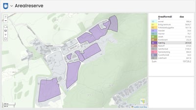 Arealregnskap i Gisline ePlan Asker
