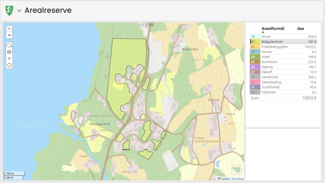 Gisline ePlan Arealregnskap Fyresdal kommune Boligtomter