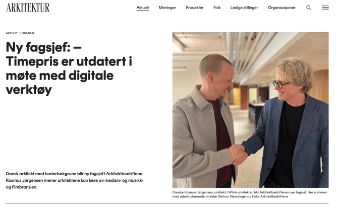 Skjermbilde fra Arkitektur.no
