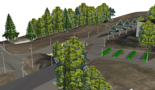 Trær i 3D-modellene fra e-Torg