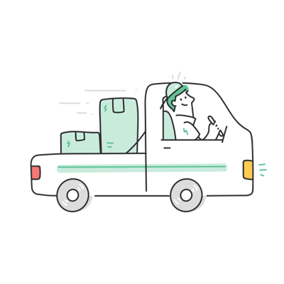 man, truck, delivery, shipping, box, package - Multicolor