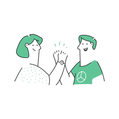 man, woman, high five, greeting, agreement - Multicolor