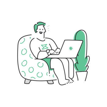 man, workspace, work, laptop, computer, armchair, home