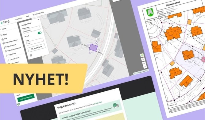 Skjermbilder av situasjonsplanløsningen i e-Torg