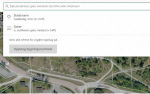 Eksempel på adressesøk med API fra Norkart